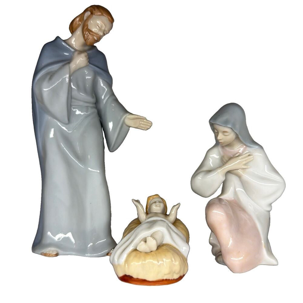 Avon Nativity Set Jesus Manger Mary Joseph Tom O'Brien Bethlehem 1992 Vintage